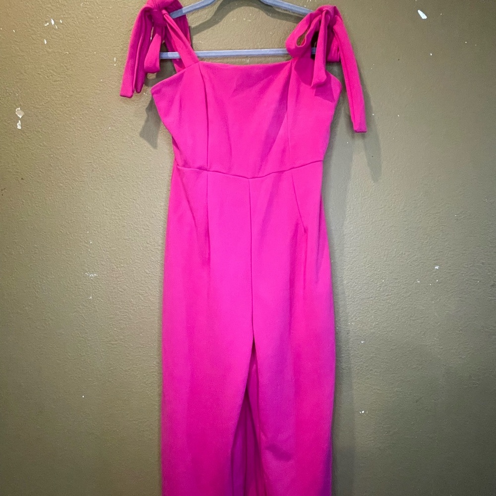 SHEIN Vibrant Pink Jumpsuit with Tie Straps